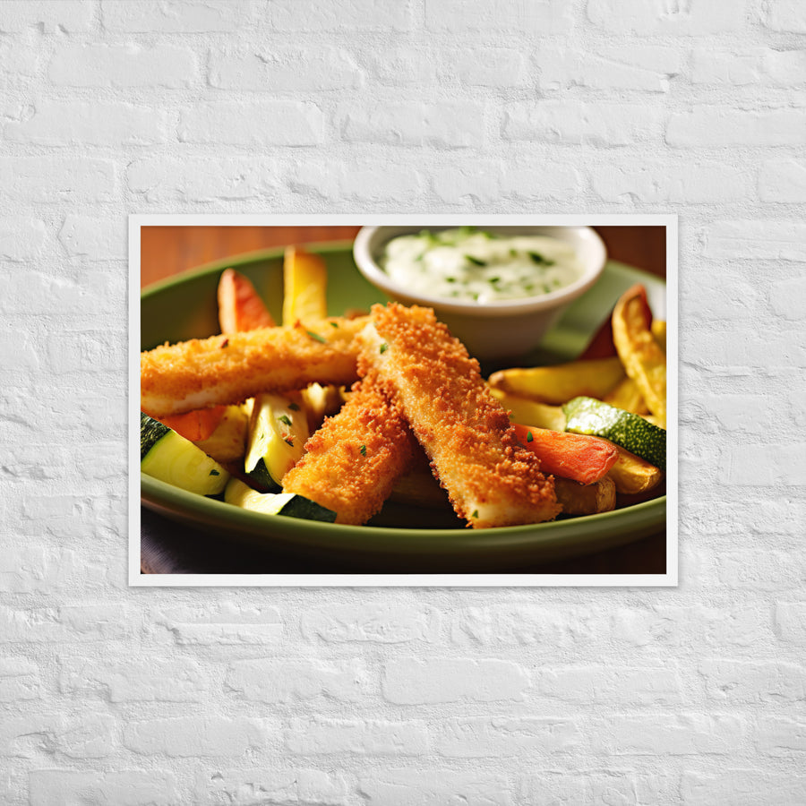 Fish and Zucchini Fries Framed poster 🤤 from Yumify.AI