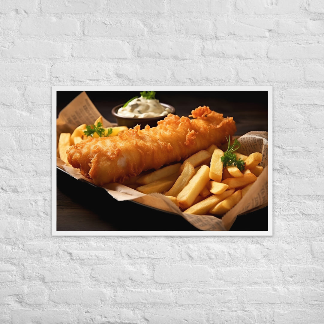 Classic Fish and Chips Framed poster 🤤 from Yumify.AI