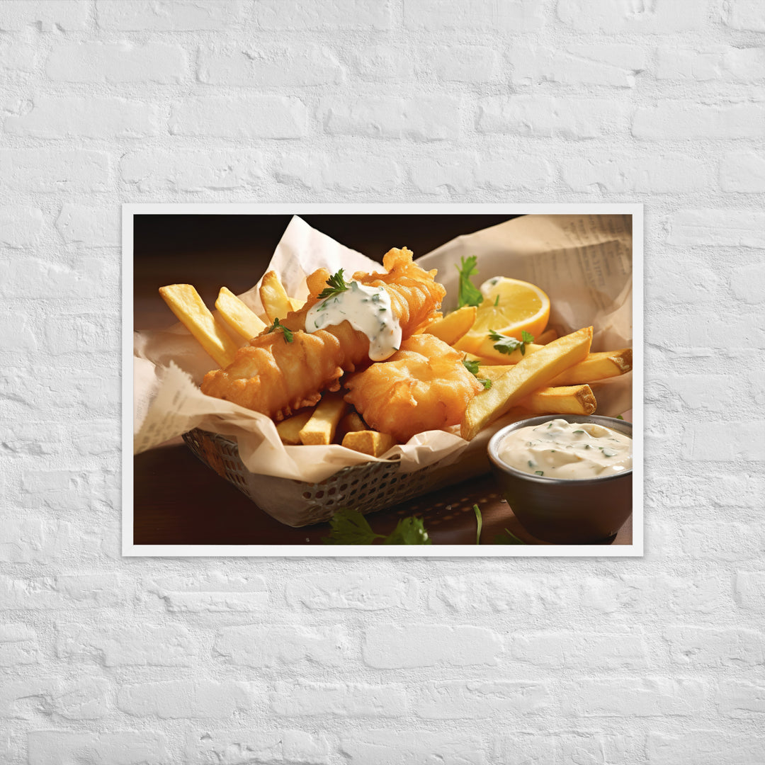 Classic Fish and Chips Framed poster 🤤 from Yumify.AI