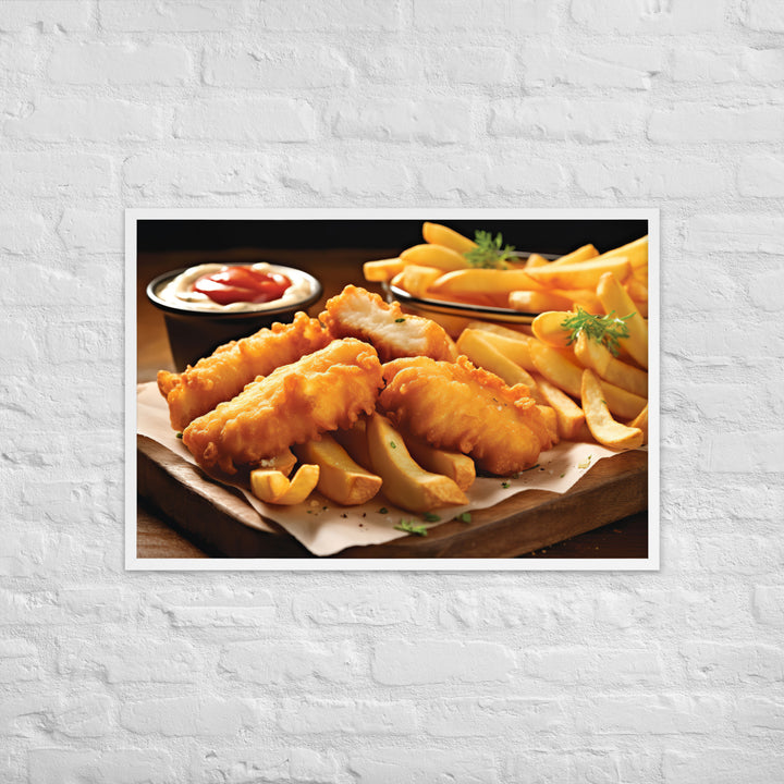 Beer Battered Fish and Chips Framed poster 🤤 from Yumify.AI