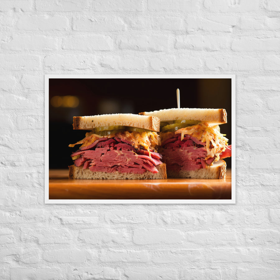 Montreal Smoked Meat Sandwich Framed poster 🤤 from Yumify.AI