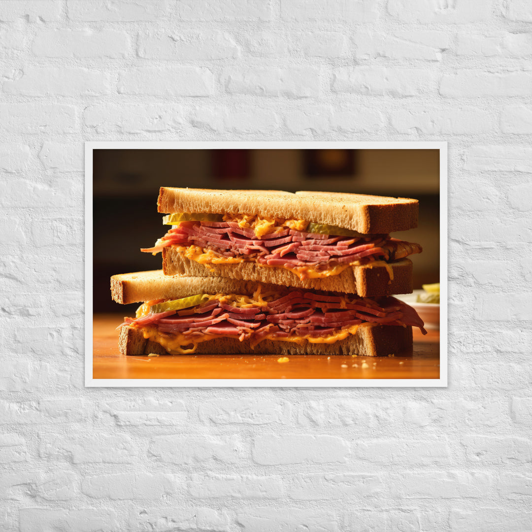 Montreal Smoked Meat Sandwich Framed poster 🤤 from Yumify.AI