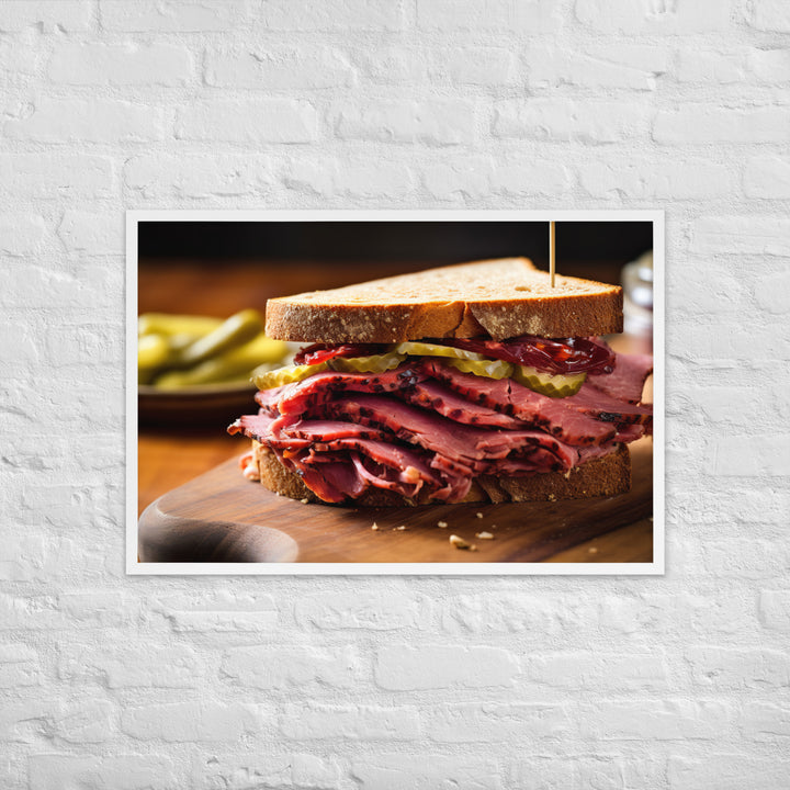 Montreal Smoked Meat Sandwich Framed poster 🤤 from Yumify.AI