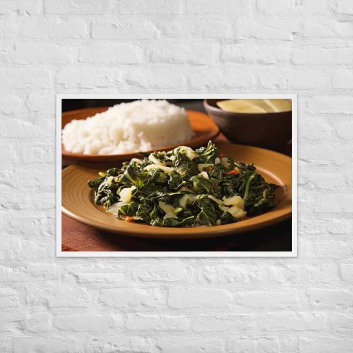 Ugali with Sukuma Wiki Framed poster 🤤 from Yumify.AI