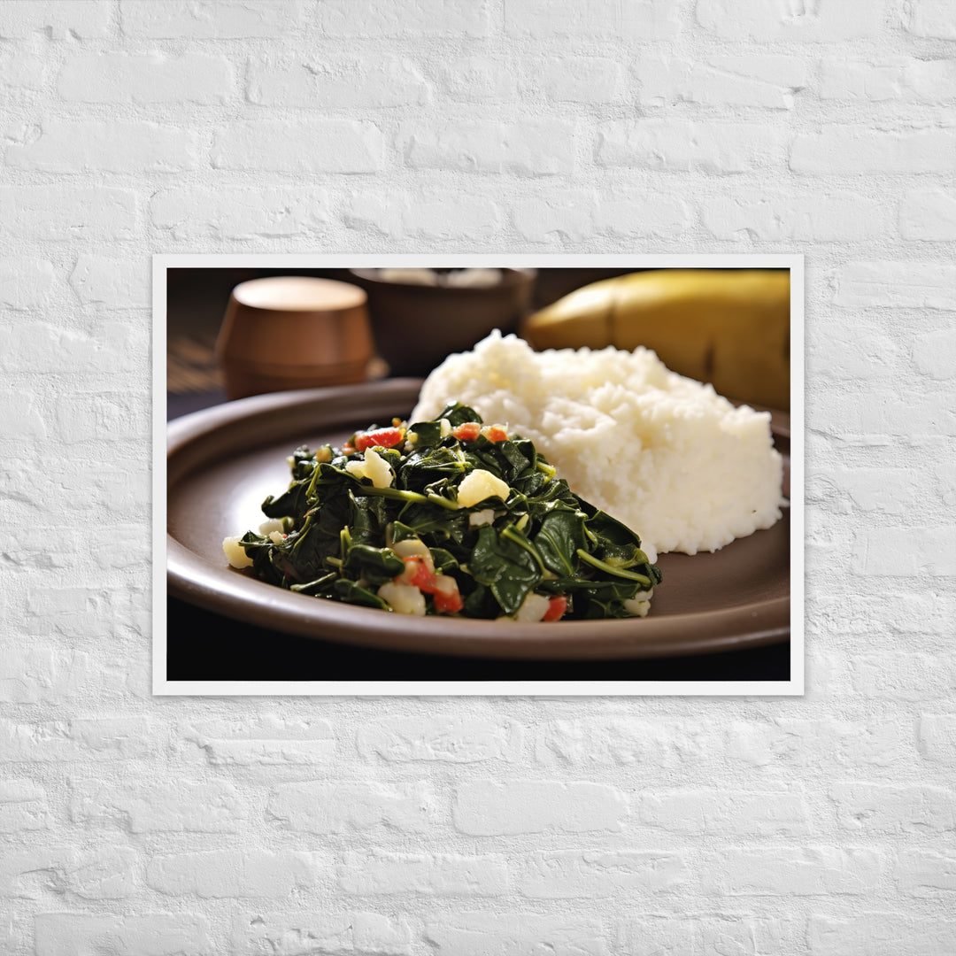 Ugali with Sukuma Wiki Framed poster 🤤 from Yumify.AI