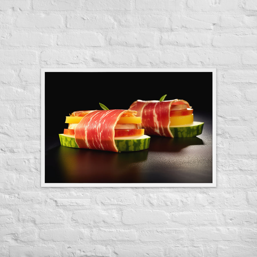 Jamn Serrano Wrapped Melon Framed poster 🤤 from Yumify.AI