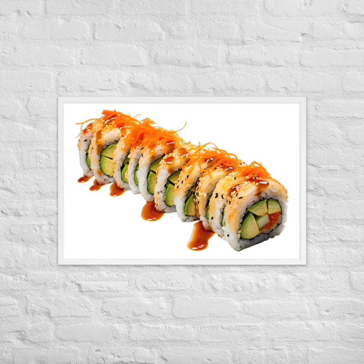 Vibrant Dragon Roll Sushi Framed poster 🤤 from Yumify.AI