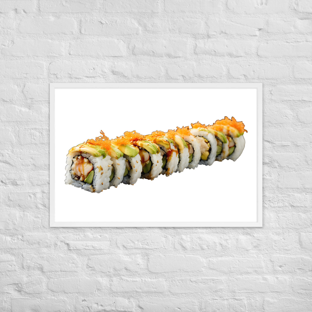 Vibrant Dragon Roll Sushi Framed poster 🤤 from Yumify.AI