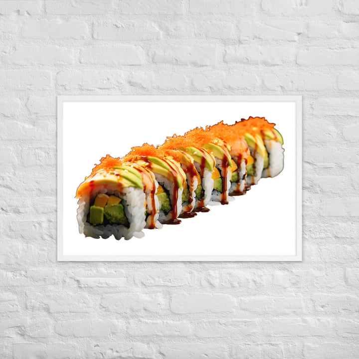 Vibrant Dragon Roll Sushi Framed poster 🤤 from Yumify.AI