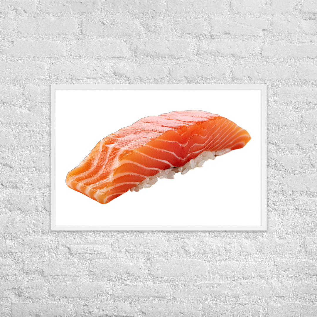 Glistening Salmon Nigiri Framed poster 🤤 from Yumify.AI