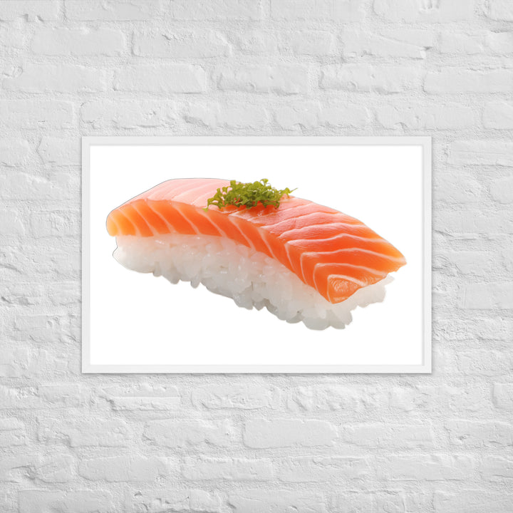 Glistening Salmon Nigiri Framed poster 🤤 from Yumify.AI