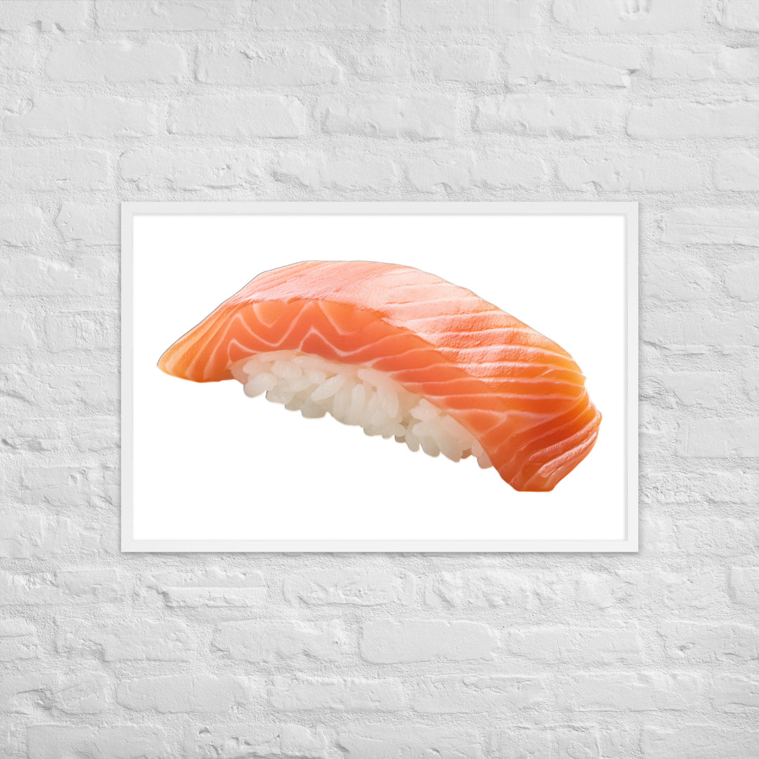 Glistening Salmon Nigiri Framed poster 🤤 from Yumify.AI