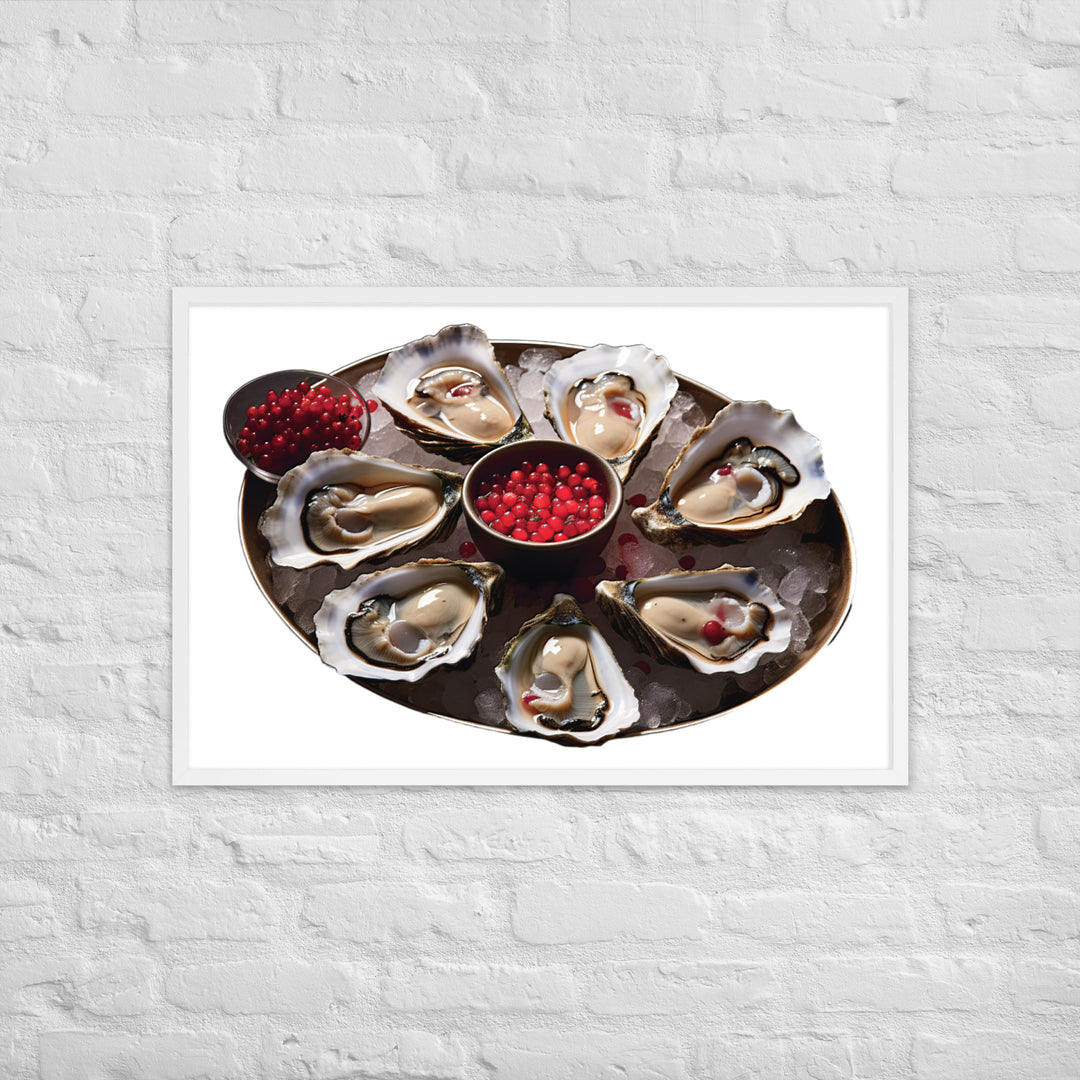 Oysters with Mignonette Sauce Framed poster 🤤 from Yumify.AI