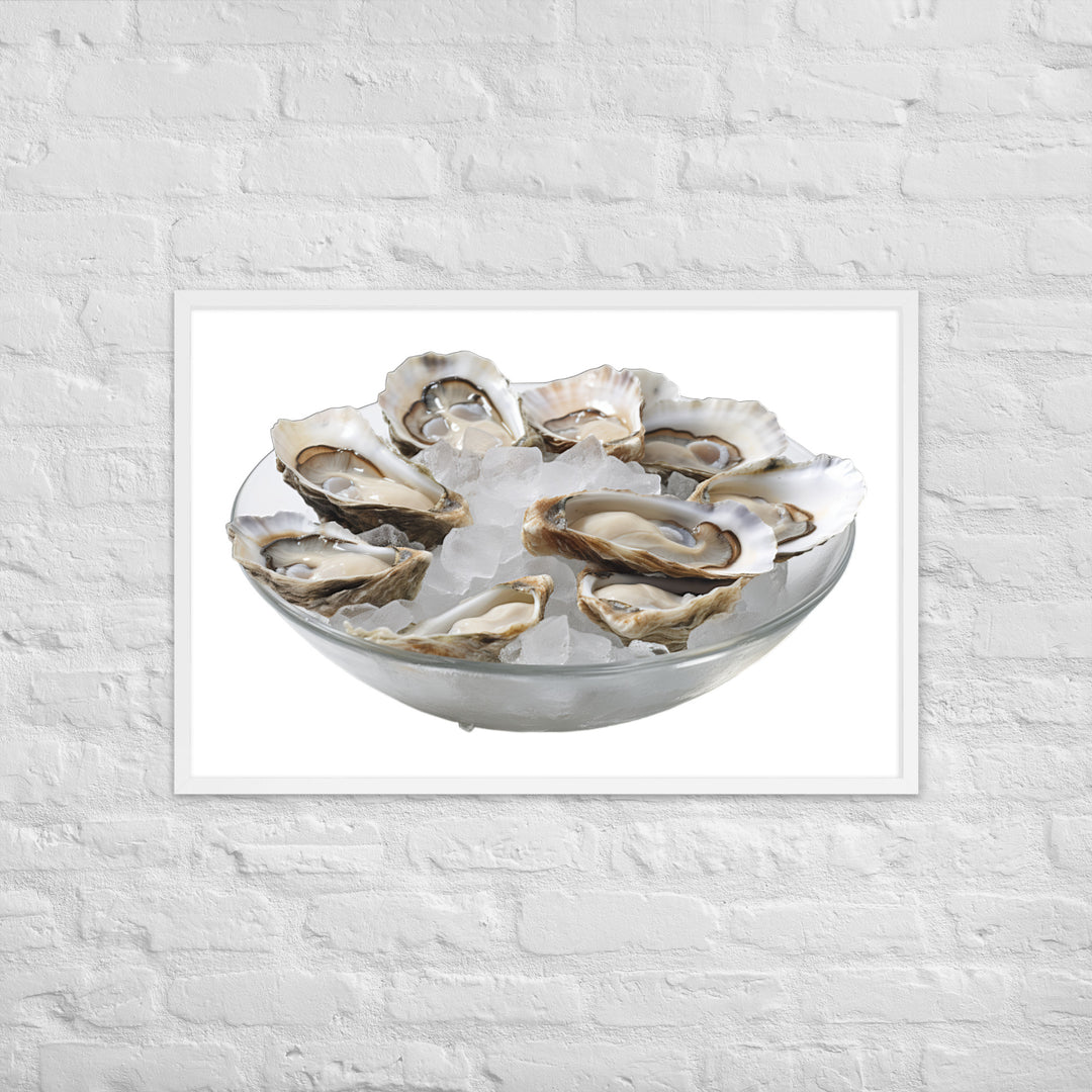 Fresh Raw Oysters Framed poster 🤤 from Yumify.AI