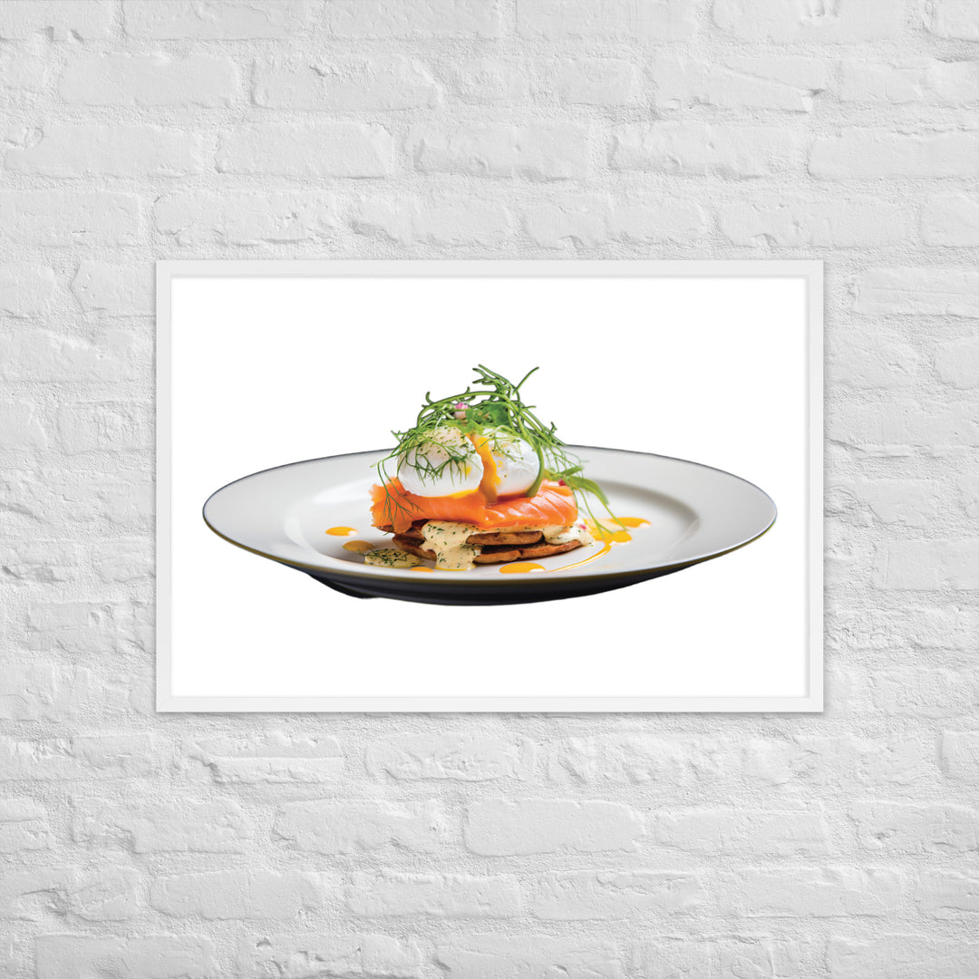 Salmon Eggs Benedict Framed poster 🤤 from Yumify.AI