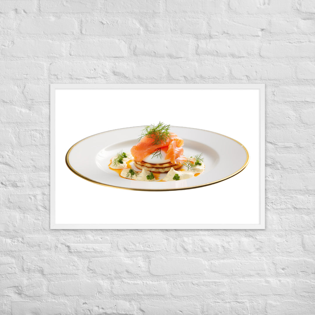 Salmon Eggs Benedict Framed poster 🤤 from Yumify.AI