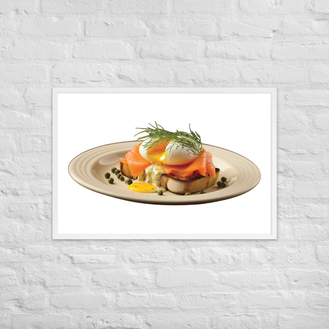 Salmon Eggs Benedict Framed poster 🤤 from Yumify.AI