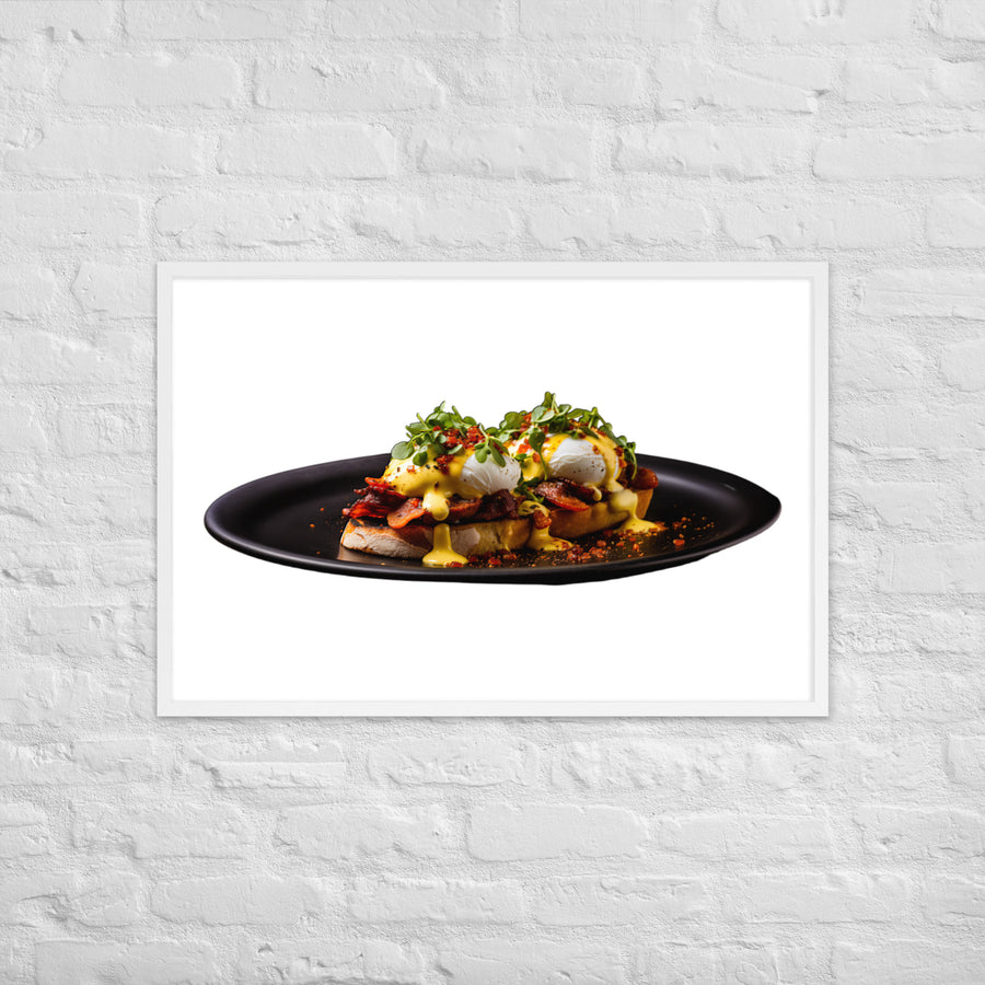 Chorizo Eggs Benedict Framed poster 🤤 from Yumify.AI