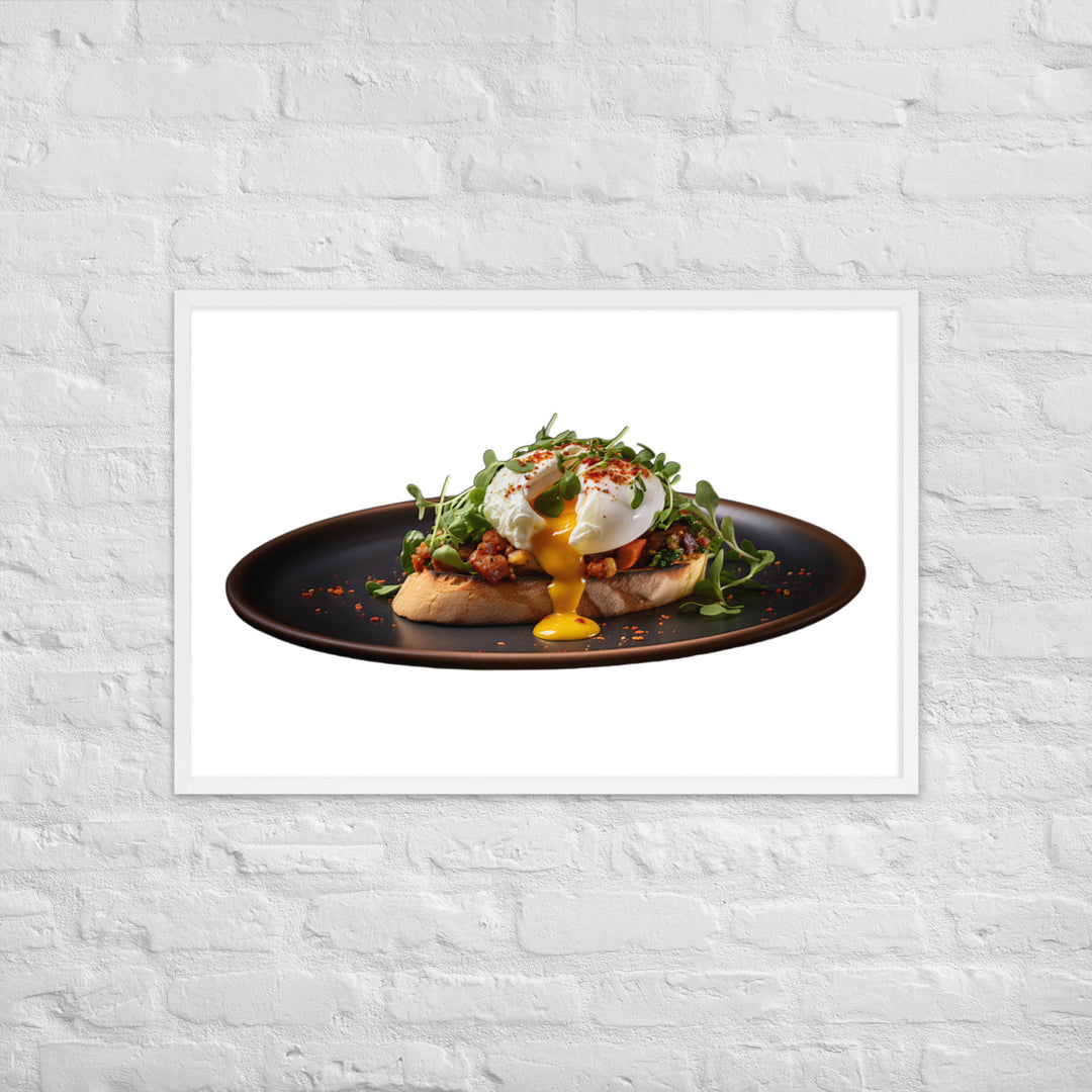 Chorizo Eggs Benedict Framed poster 🤤 from Yumify.AI