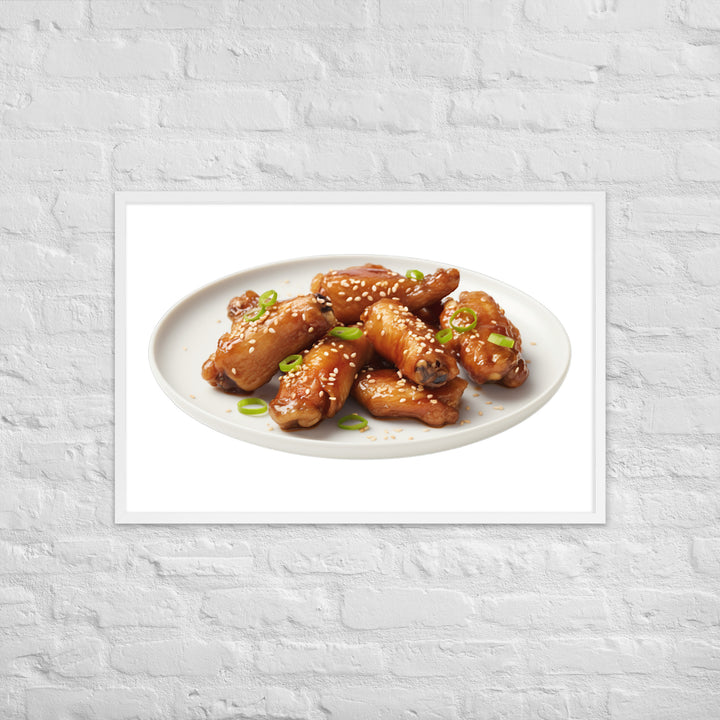 Teriyaki Glazed Chicken Wings Framed poster 🤤 from Yumify.AI