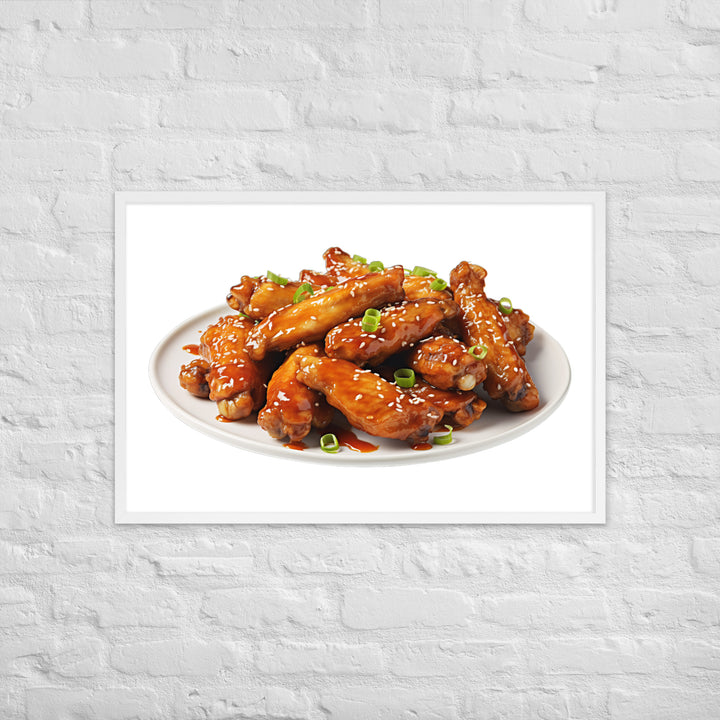 Teriyaki Glazed Chicken Wings Framed poster 🤤 from Yumify.AI