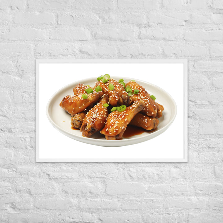 Teriyaki Glazed Chicken Wings Framed poster 🤤 from Yumify.AI