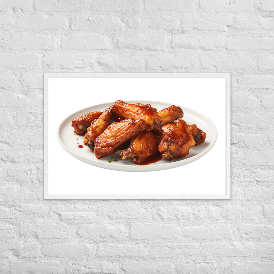 Sweet BBQ Chicken Wings Framed poster 🤤 from Yumify.AI