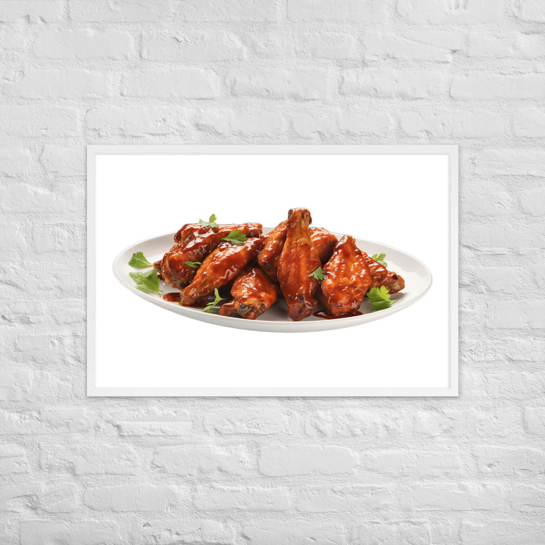 Sweet BBQ Chicken Wings Framed poster 🤤 from Yumify.AI