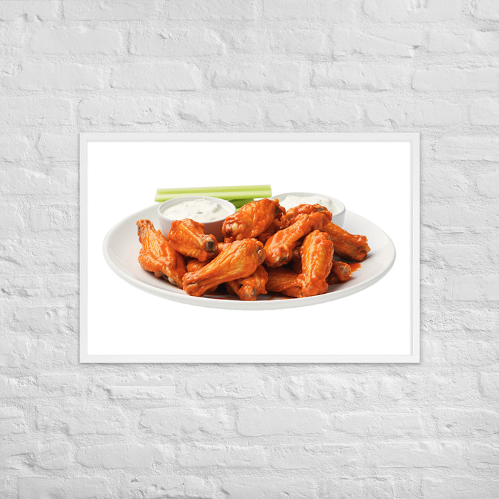 Spicy Buffalo Chicken Wings Framed poster 🤤 from Yumify.AI