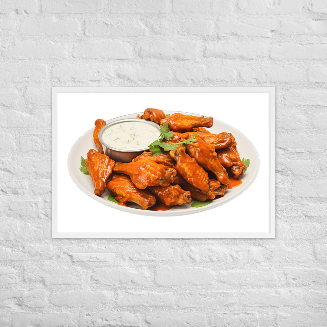 Spicy Buffalo Chicken Wings Framed poster 🤤 from Yumify.AI