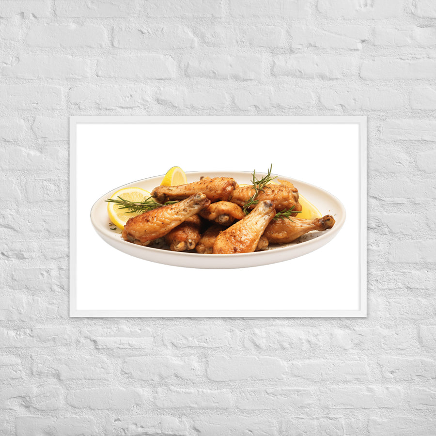 Lemon Pepper Chicken Wings Framed poster 🤤 from Yumify.AI