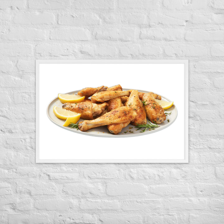 Lemon Pepper Chicken Wings Framed poster 🤤 from Yumify.AI