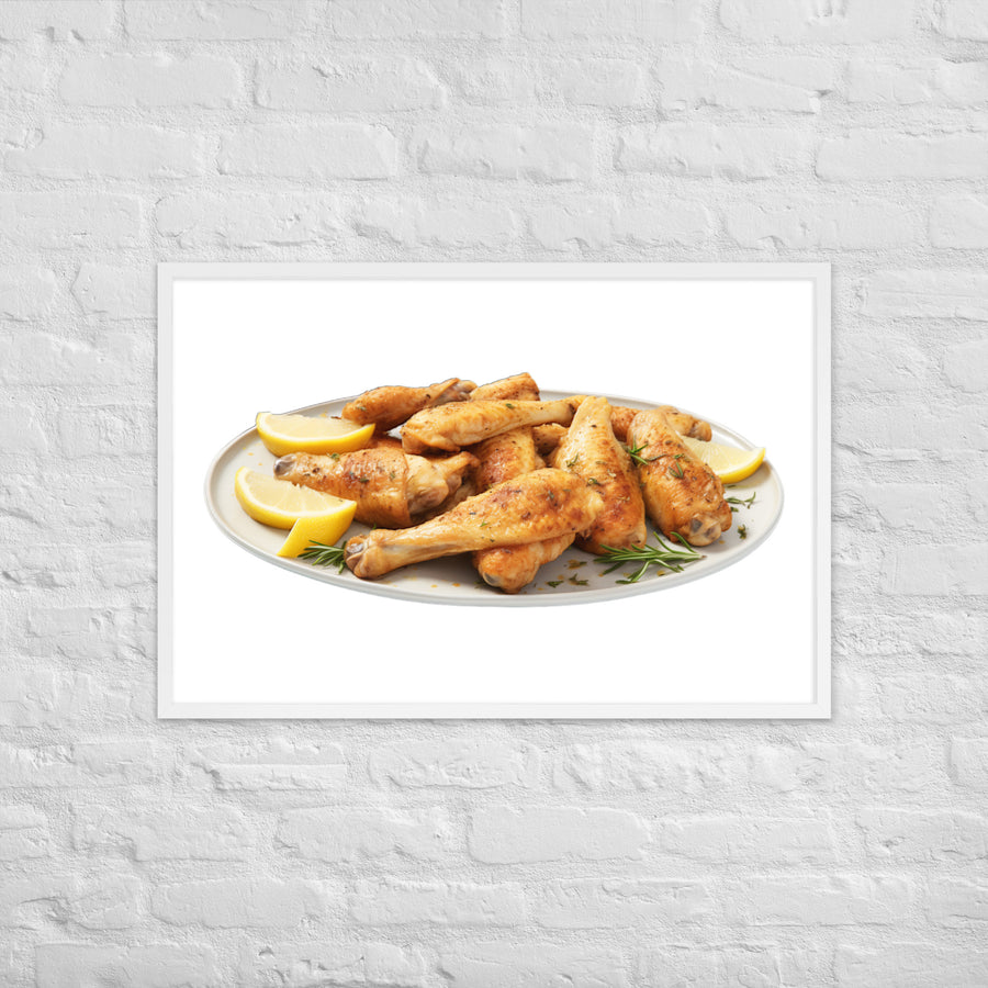 Lemon Pepper Chicken Wings Framed poster 🤤 from Yumify.AI