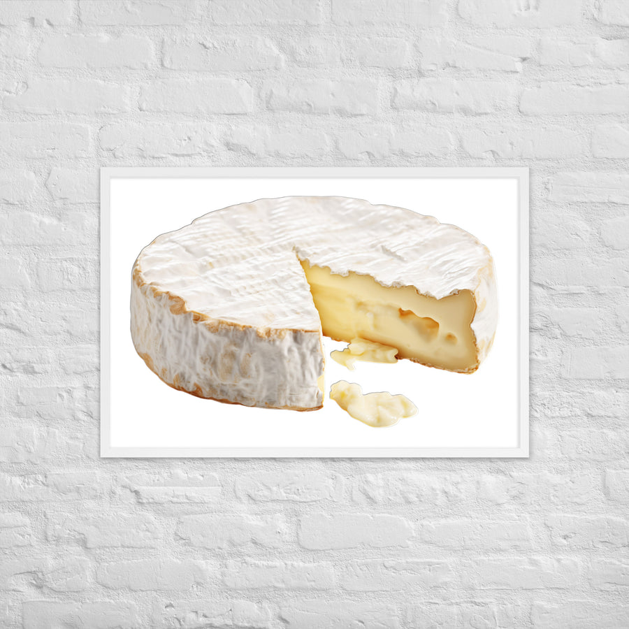 Creamy Brie Wheel Framed poster 🤤 from Yumify.AI