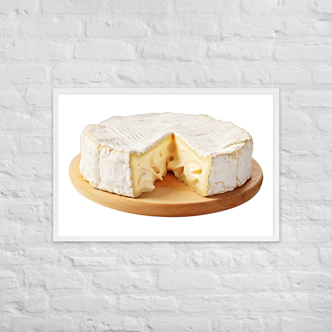 Creamy Brie Wheel Framed poster 🤤 from Yumify.AI