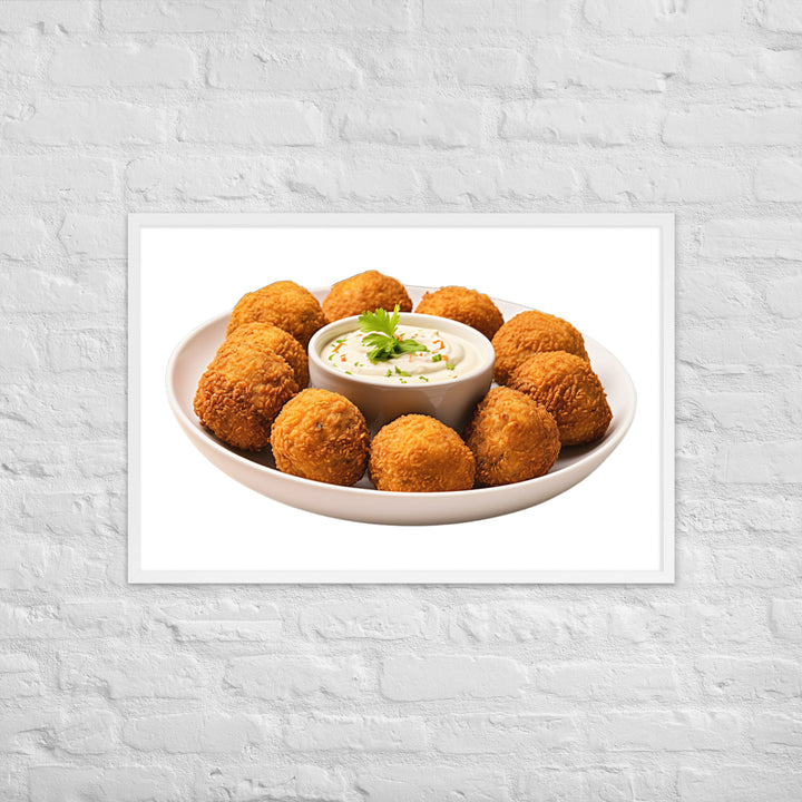 Spicy Falafel with Dipping Sauce Framed poster 🤤 from Yumify.AI