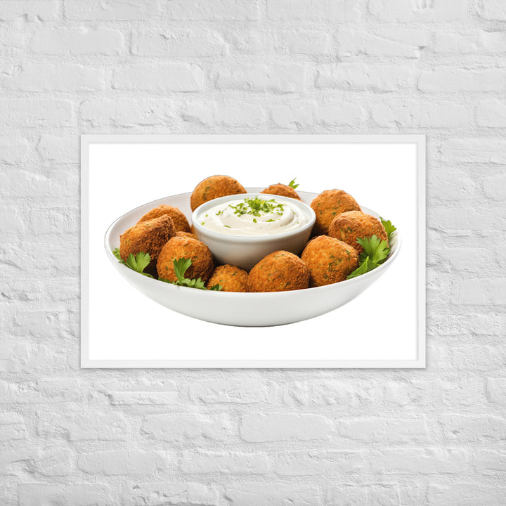 Spicy Falafel with Dipping Sauce Framed poster 🤤 from Yumify.AI