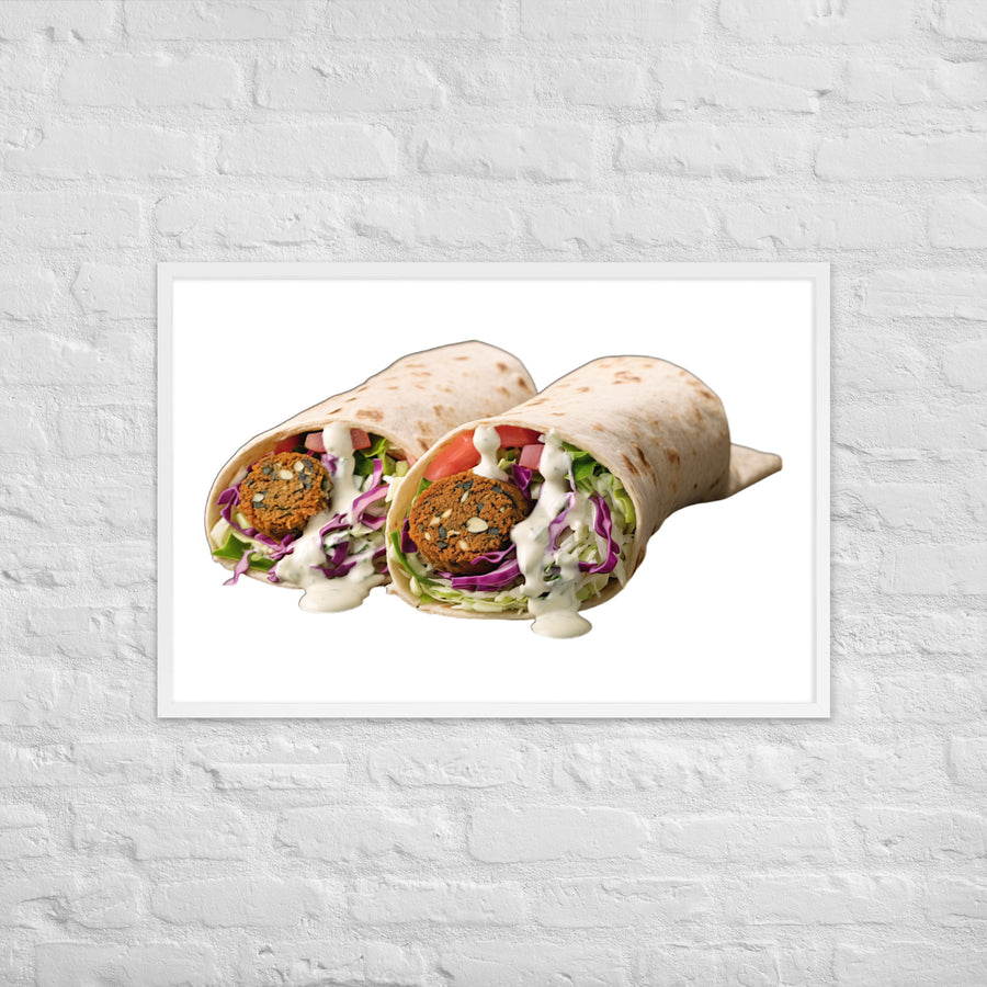 Falafel Wrap Rolled Perfection Framed poster 🤤 from Yumify.AI