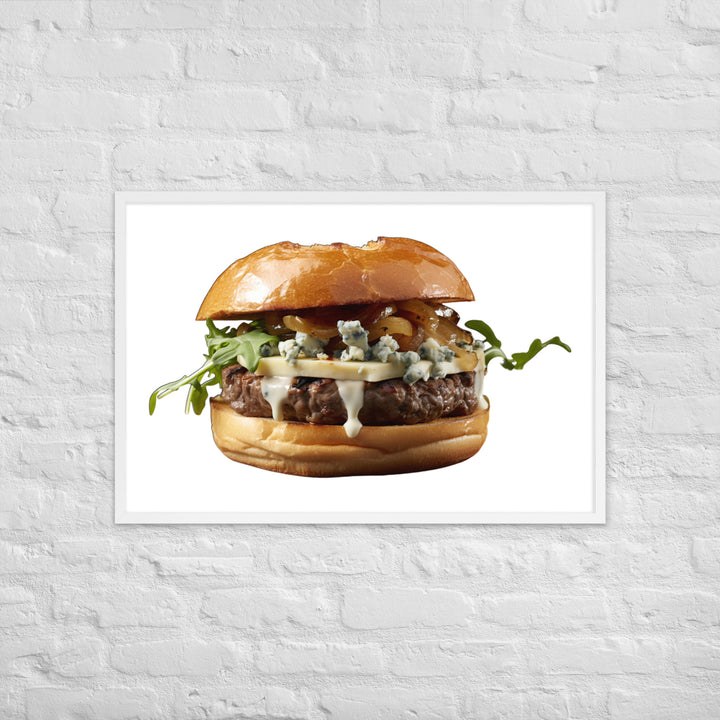 Gourmet Blue Cheese Burger Framed poster 🤤 from Yumify.AI