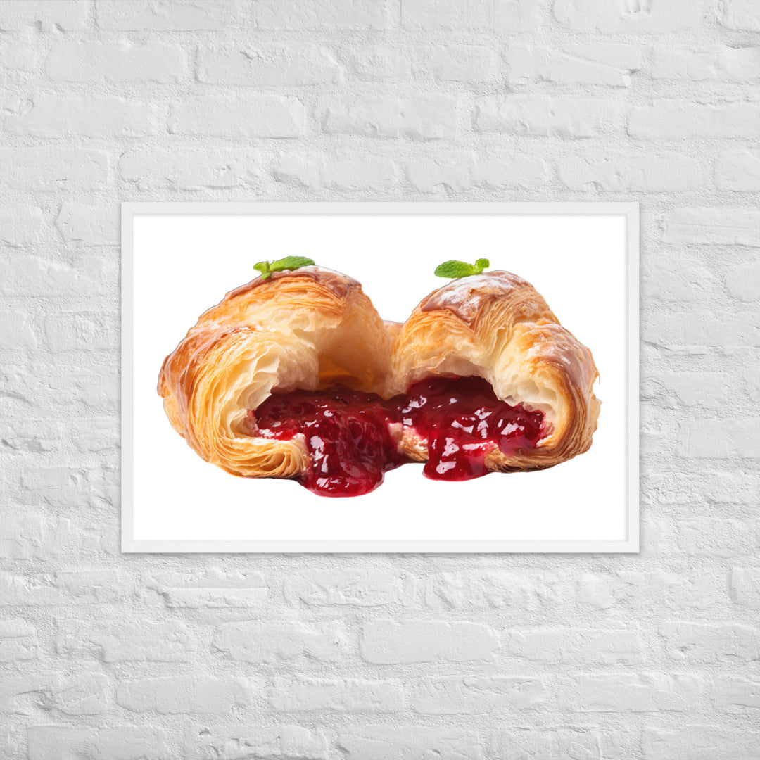 Raspberry Jam Croissant Framed poster 🤤 from Yumify.AI