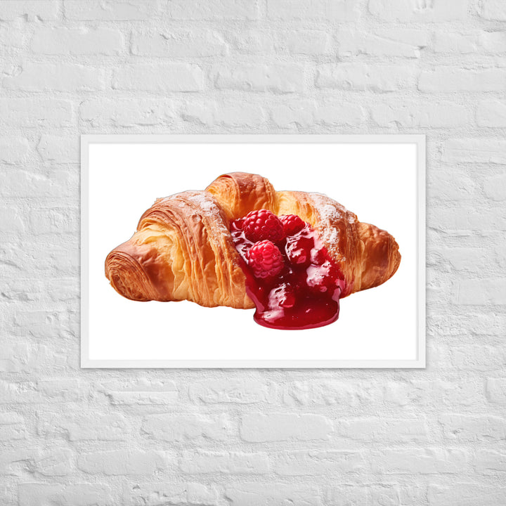 Raspberry Jam Croissant Framed poster 🤤 from Yumify.AI