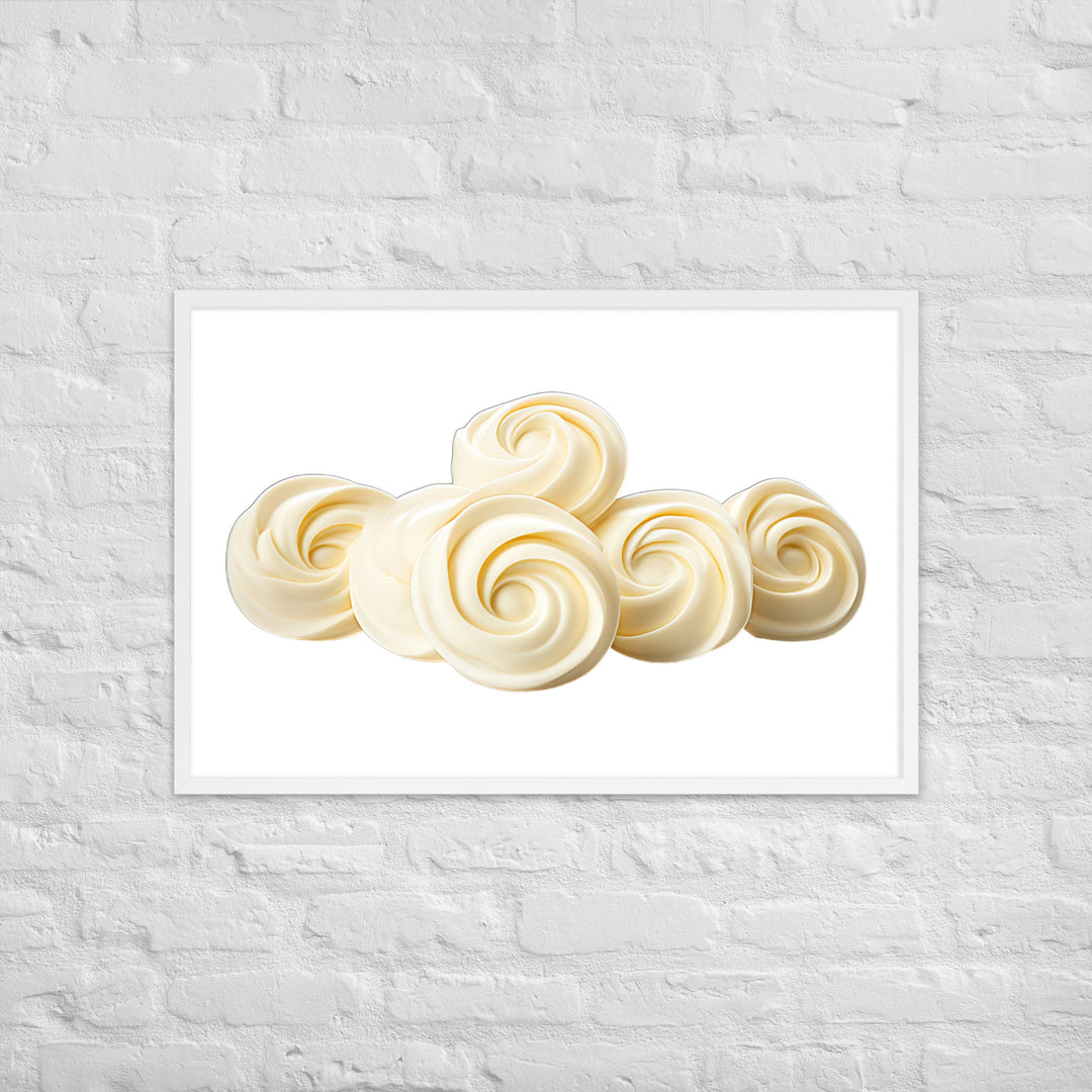 White Chocolate Swirls Framed poster 🤤 from Yumify.AI