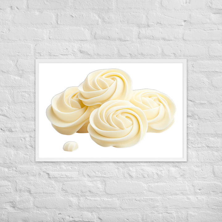 White Chocolate Swirls Framed poster 🤤 from Yumify.AI