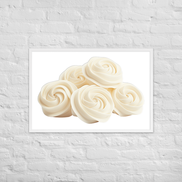 White Chocolate Swirls Framed poster 🤤 from Yumify.AI