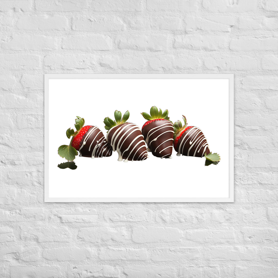 Chocolate Covered Strawberries Framed poster 🤤 from Yumify.AI