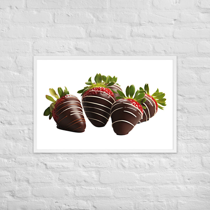 Chocolate Covered Strawberries Framed poster 🤤 from Yumify.AI