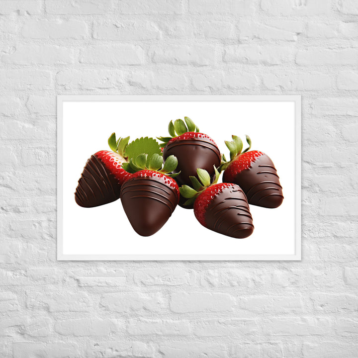 Chocolate Covered Strawberries Framed poster 🤤 from Yumify.AI