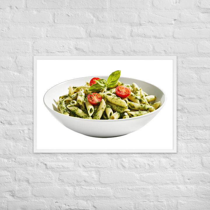 Fresh Basil Pesto Penne Framed poster 🤤 from Yumify.AI