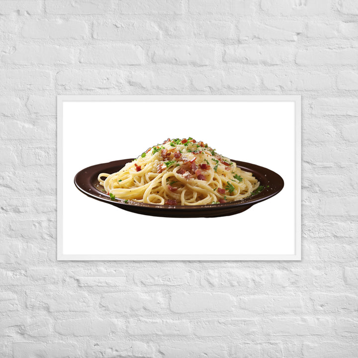 Classic Spaghetti Carbonara Framed poster 🤤 from Yumify.AI