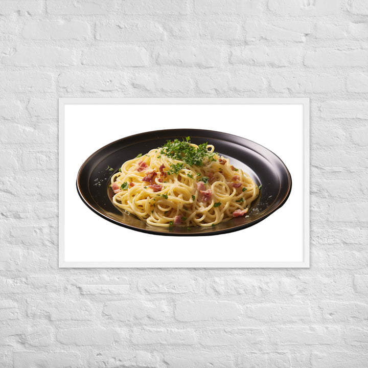 Classic Spaghetti Carbonara Framed poster 🤤 from Yumify.AI